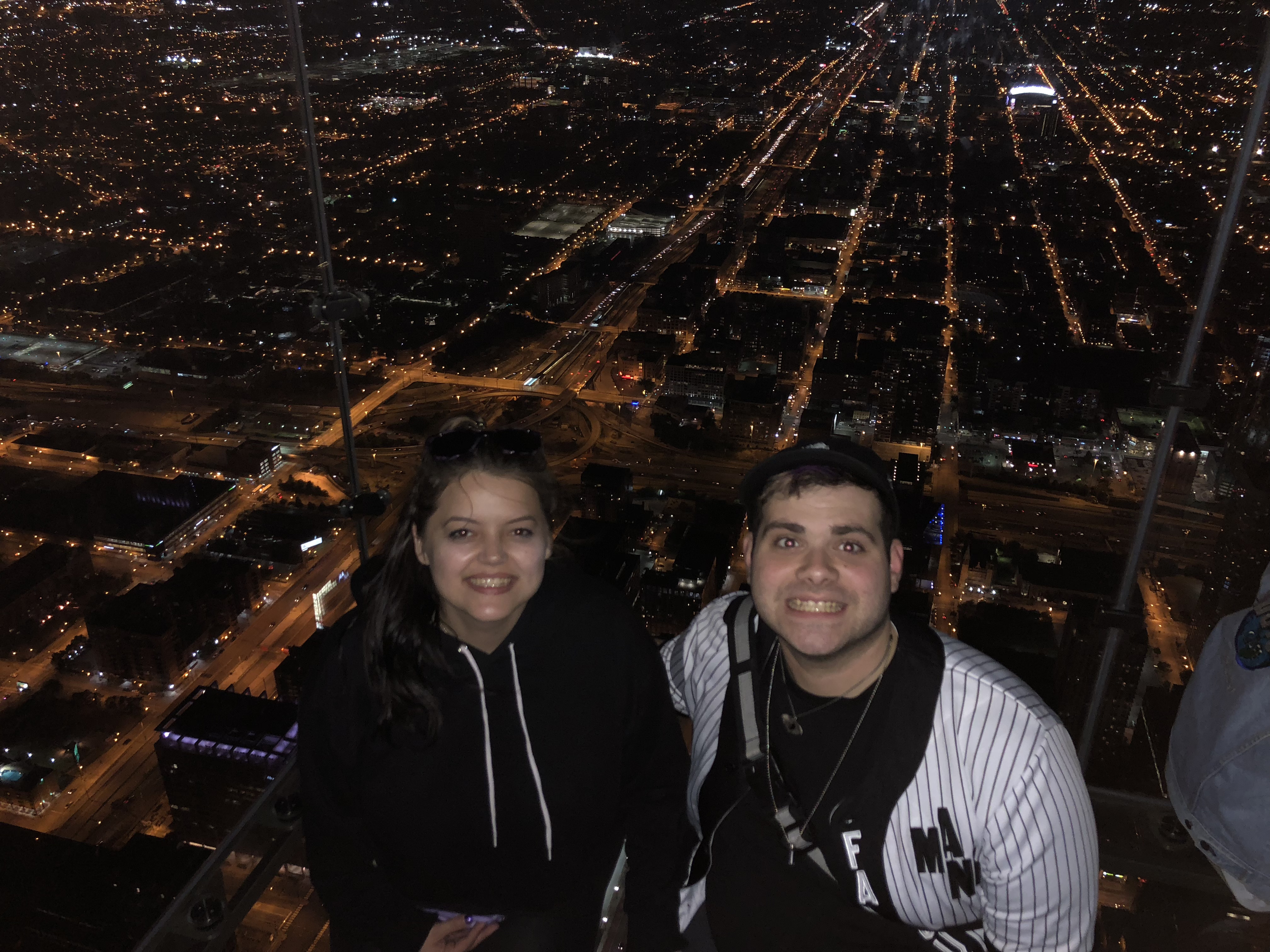 Alex and Kayla at the Willis Tower Skydeck, September 2018