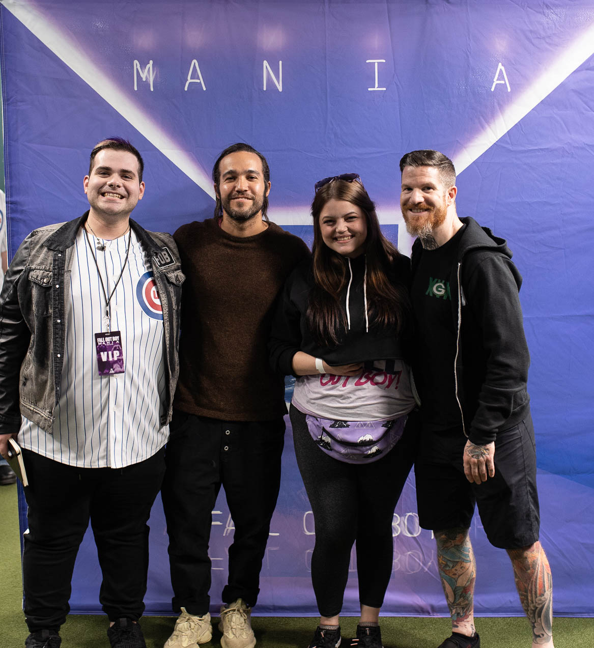 Alex and Kayla with Pete Wentz and Andy Hurley, September 2018